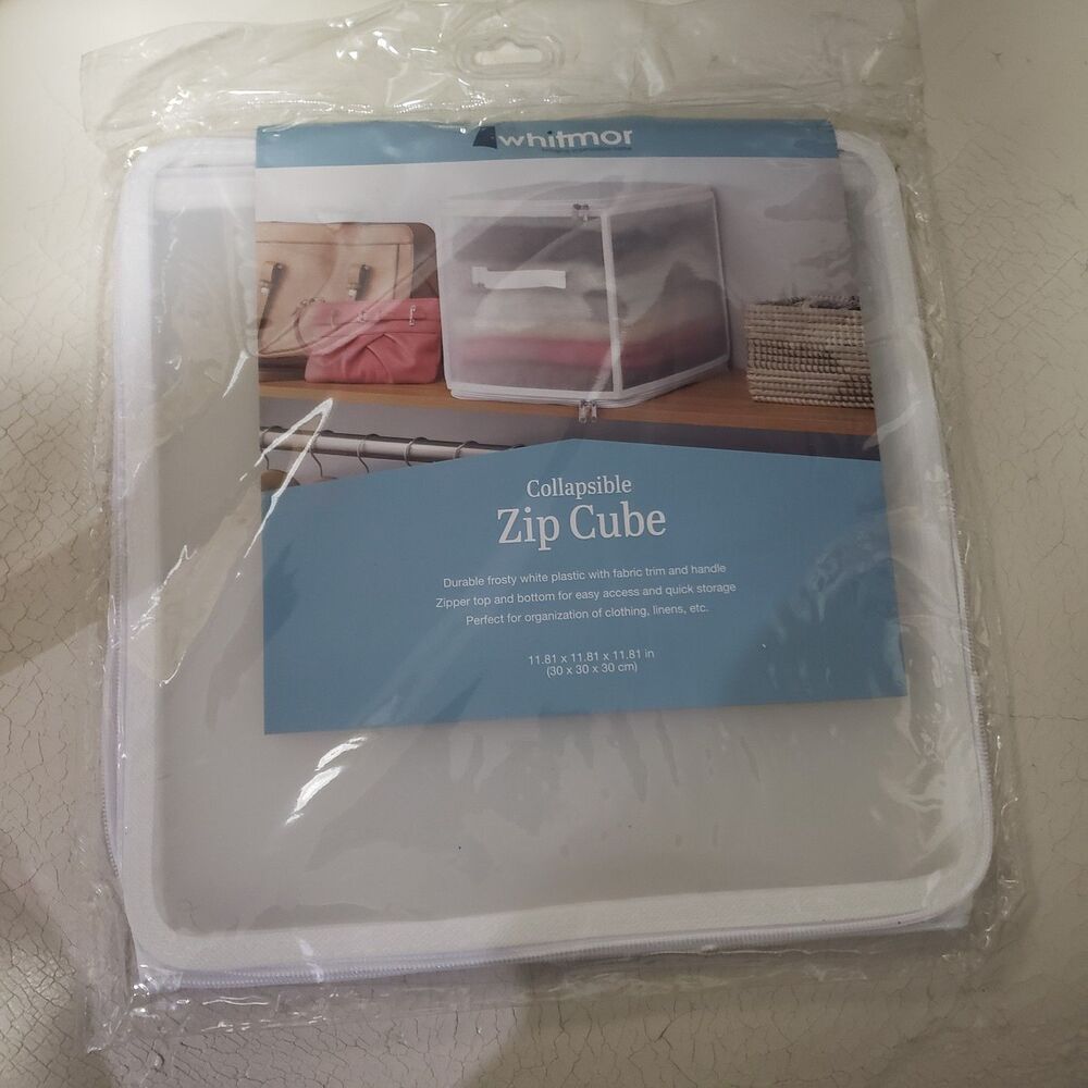 NIP1 Whitmor Collapsible Zip Cube WWW dimensions30L x 30W x 30H centimeters - Picture 3 of 5